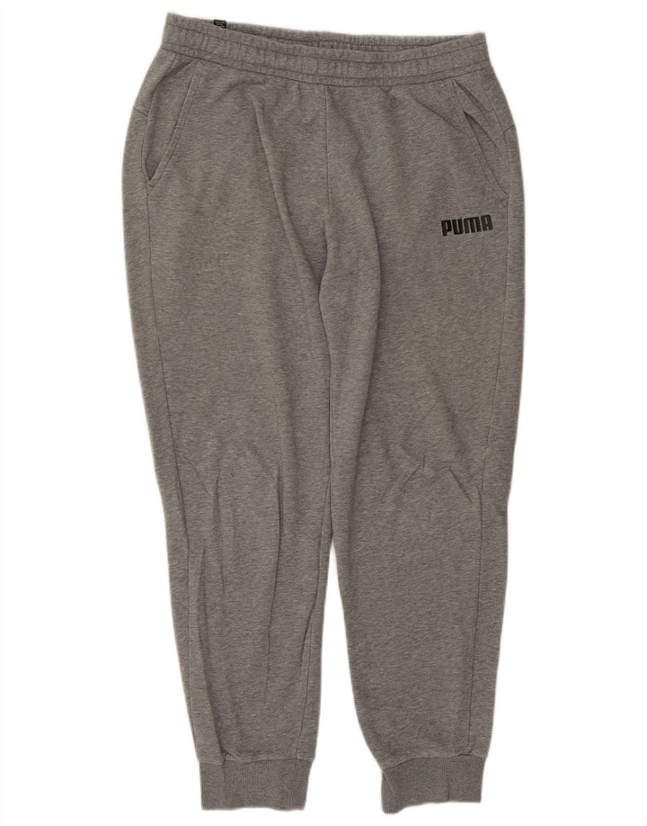 Męskie spodnie dresowe PUMA Joggery, duże, szare, nakrapiane, bawełniane