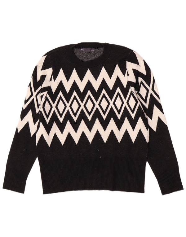 Sweter damski Marks & Spencer z okrągłym dekoltem, UK 14, średni czarny