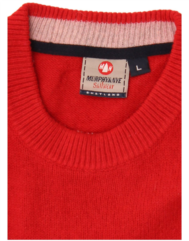 Męski sweter z okrągłym dekoltem Murphy & Nye, duży, czerwony