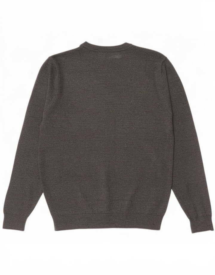 Męski sweter z okrągłym dekoltem Zara, średnio szary