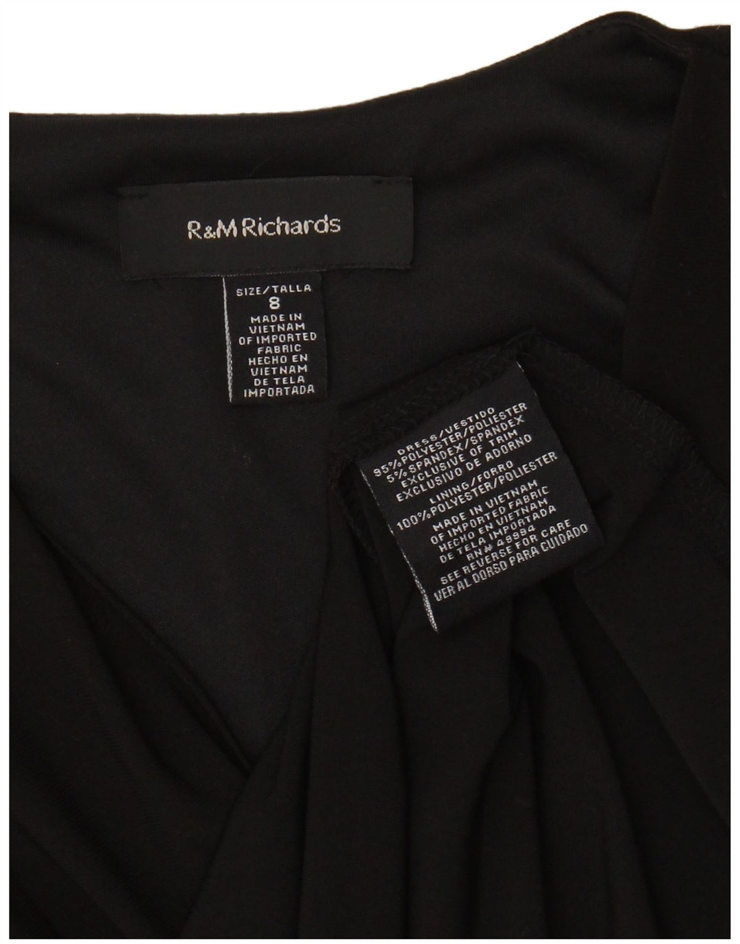 R&M RICHARDS Womens A-Line Dress UK 8 Small Black Polyester