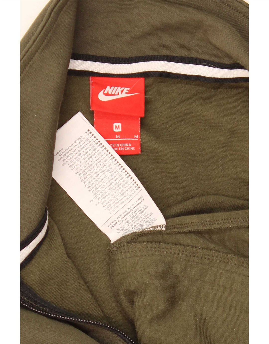 Męska kurtka dresowa Nike, średnia, bawełniana khaki, z blokami kolorów