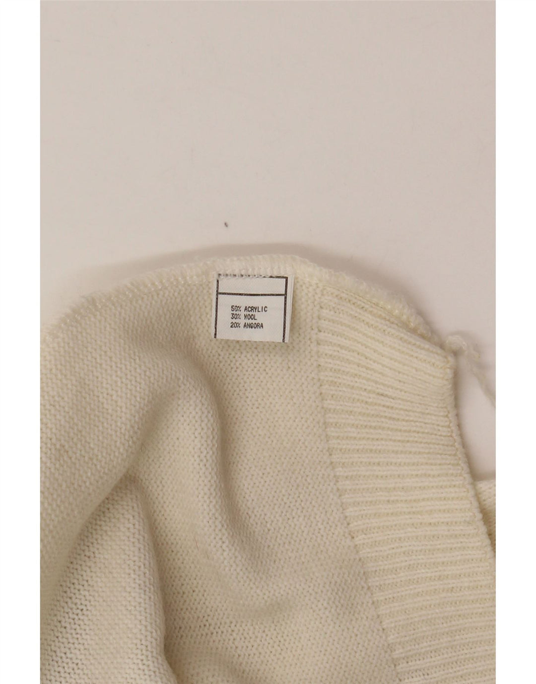 Sweter damski VINTAGE z golfem UK 16 Large White Fair Isle