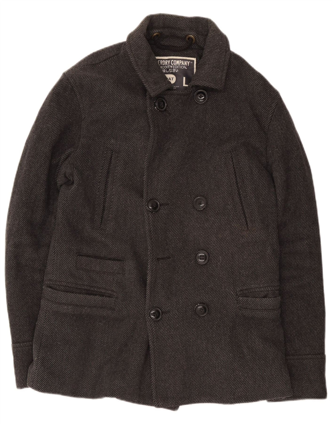 Płaszcz męski Superdry Pea Coat UK 40, duży, szary, wełniany