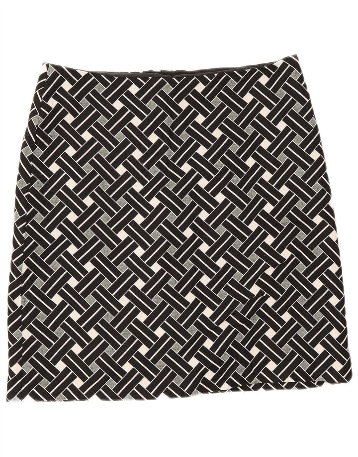 Marks & Spencer Damska prosta spódnica UK 12 Medium W32 Czarna geometryczna