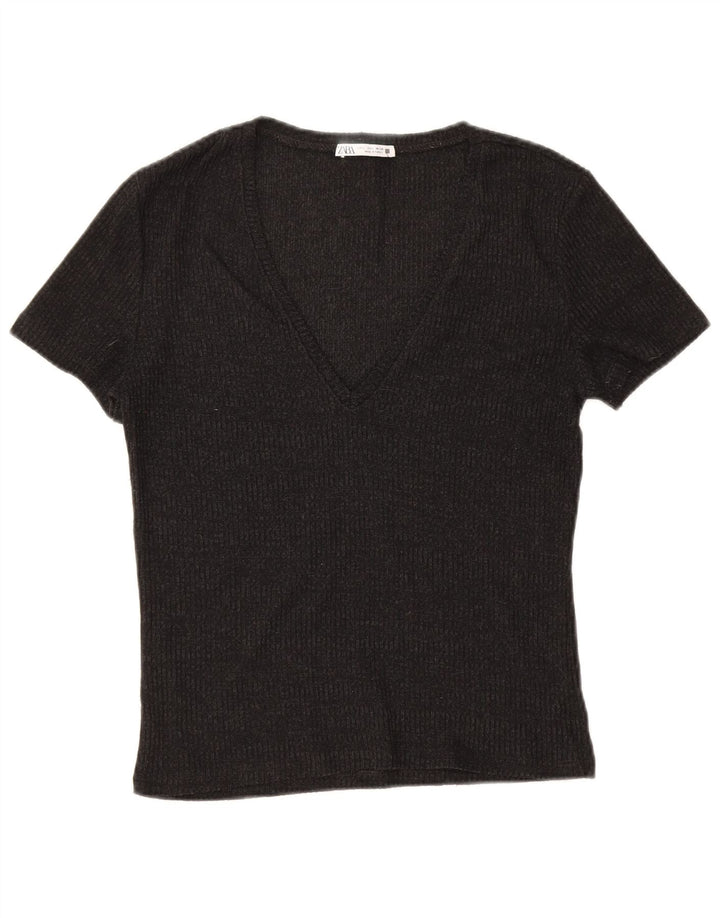 T-shirt damski Zara Top UK 14, duży, czarny