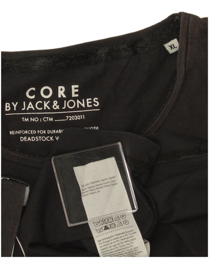 Męska koszulka z grafiką JACK & JONES, XL, czarna, bawełniana