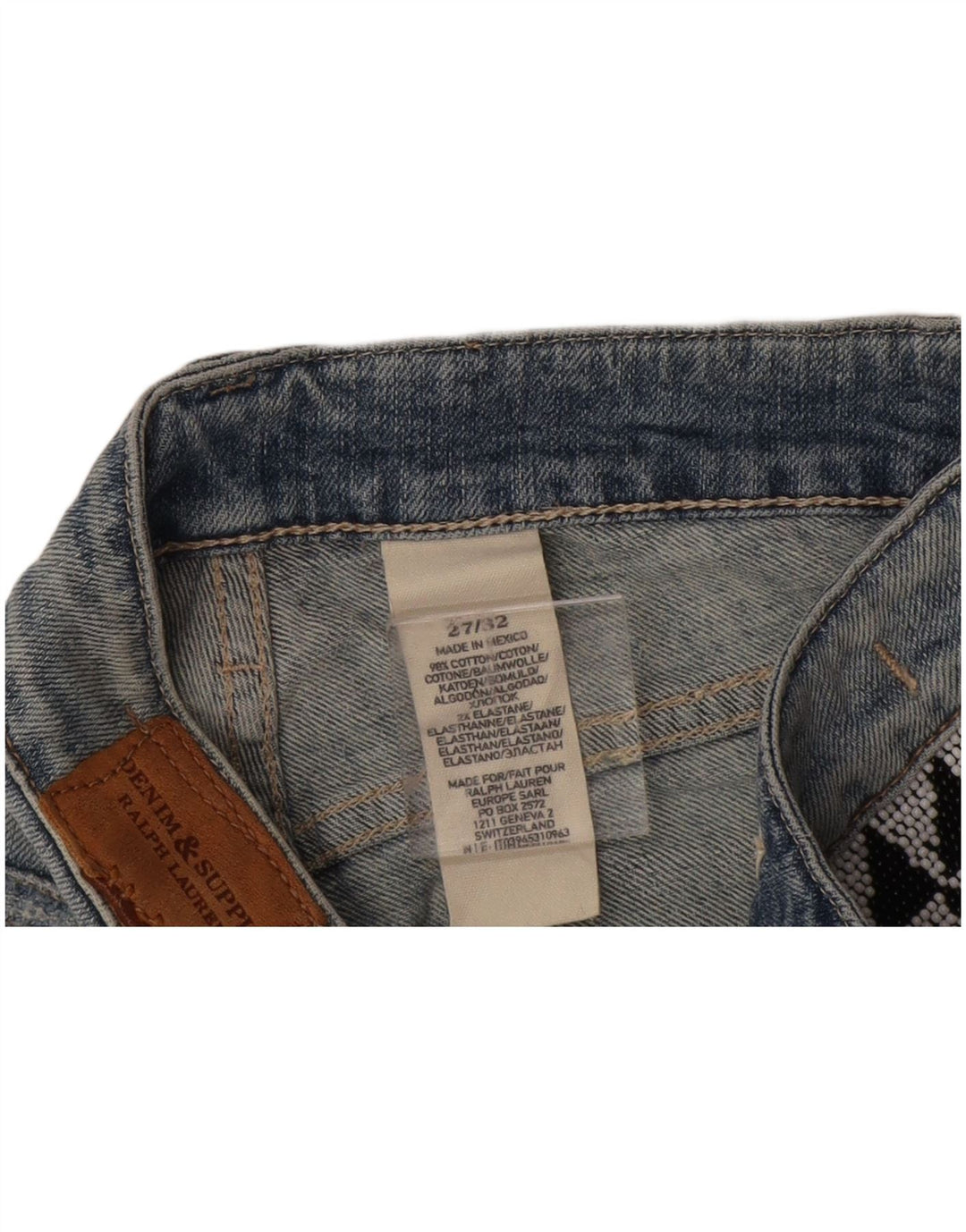 RALPH LAUREN Damskie jeansy slim W27 L28 Niebieskie bawełniane