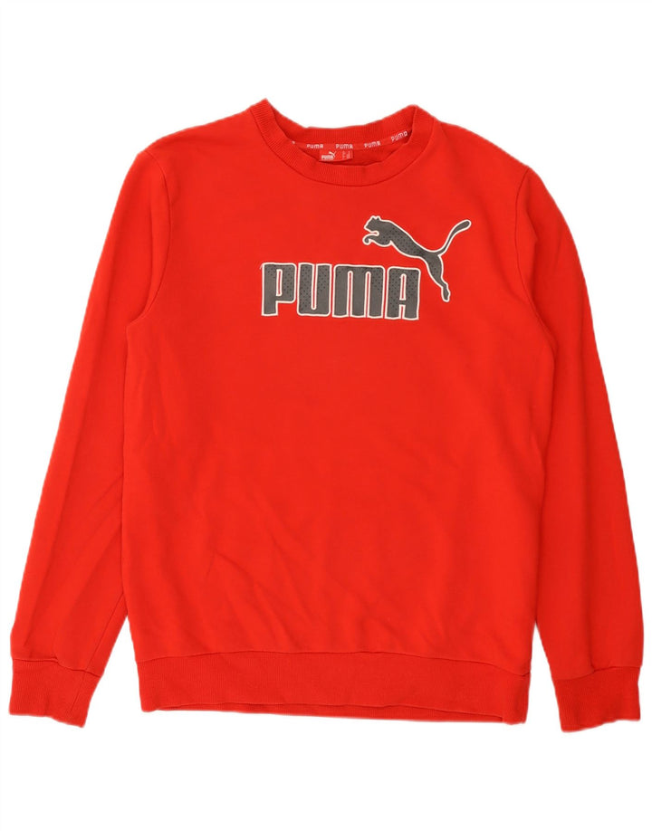 Męska bluza z grafiką Puma, sweter, średnio czerwona, bawełniana