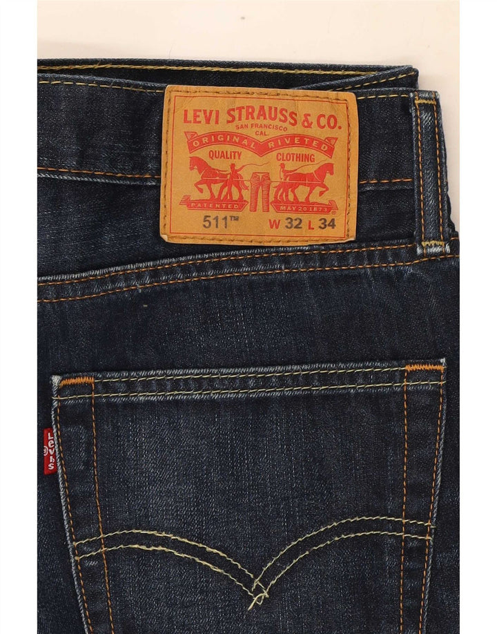 Męskie jeansy Levi's 511 Slim W32 L34 Granatowa bawełna