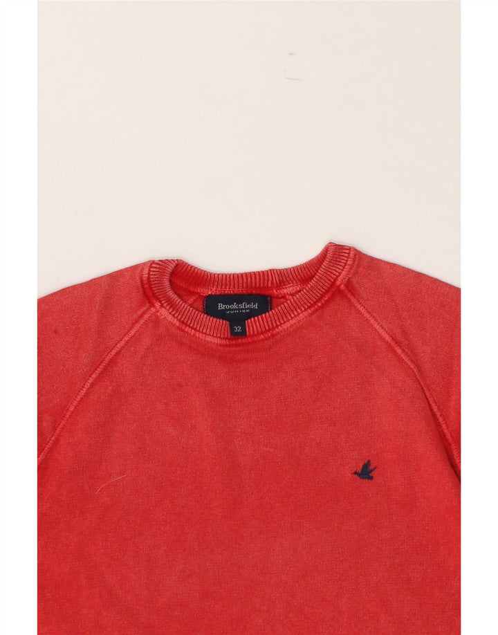 BROOKSFIELD Boys Top Long Sleeve 9-10 Years Red Vintage Brooksfield and Second-Hand Brooksfield from Messina Hembry 