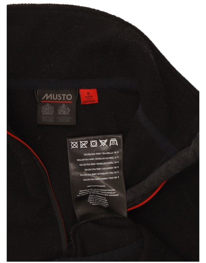 MUSTO Damski sweter polarowy z zamkiem błyskawicznym UK 8, mały, czarny poliester