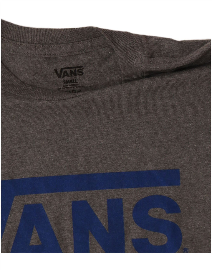 Męski T-shirt z grafiką Vans, mały, szary, bawełniany
