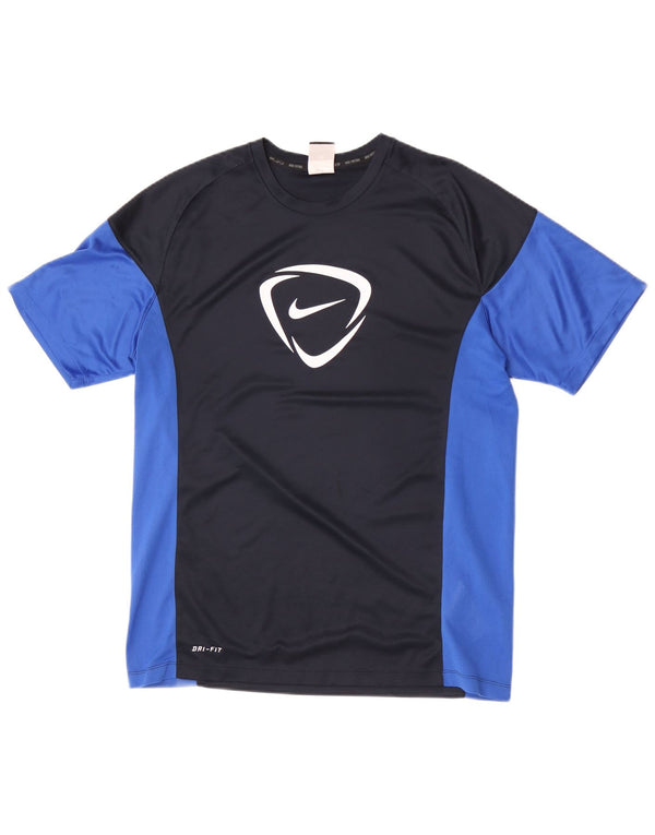 Męski T-shirt z grafiką Nike Dri Fit, duży, granatowy, kolorowy poliester