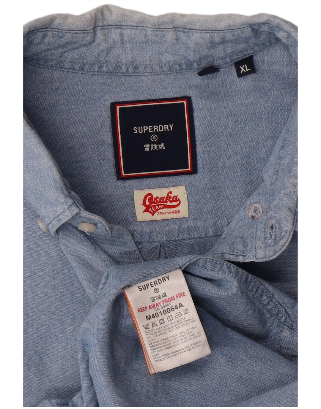 Koszula męska Superdry XL, niebieska, bawełniana