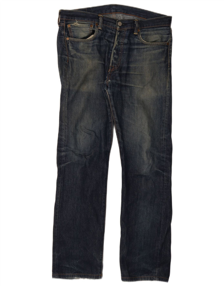 Męskie dżinsy Levi's 501 Straight W33 L34 Granatowa bawełna