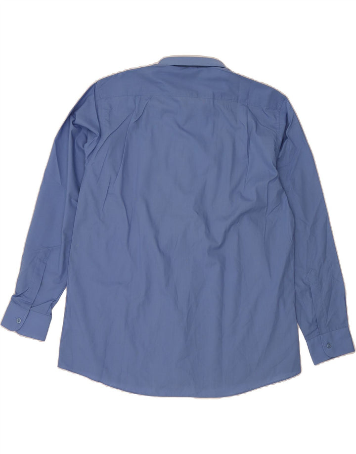 ST. BERNARD Mens Shirt Size 42 16 1/2 Large Blue Polyester Vintage St. Bernard and Second-Hand St. Bernard from Messina Hembry 