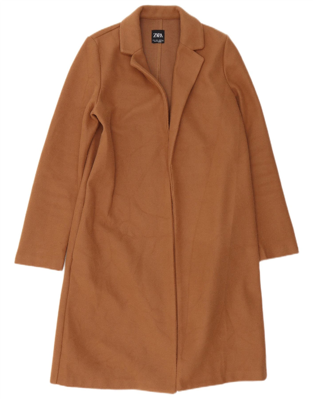 Damski płaszcz oversize Zara, otwarty, UK 10, mały, brązowy, poliester