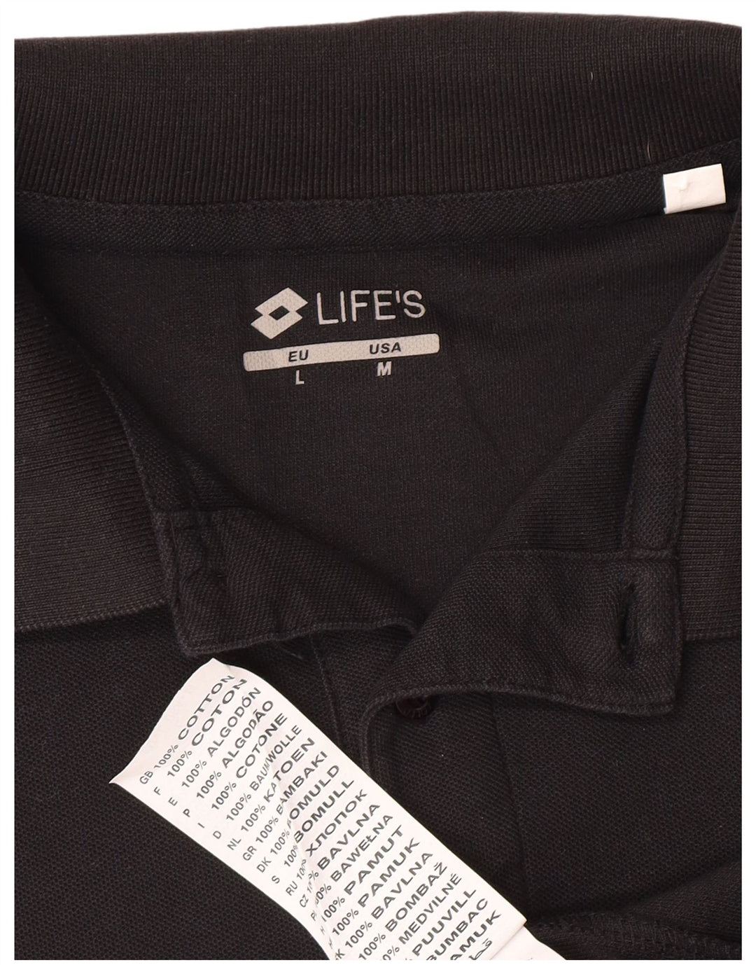 Męska koszulka polo Lotto, duża, czarna, bawełniana