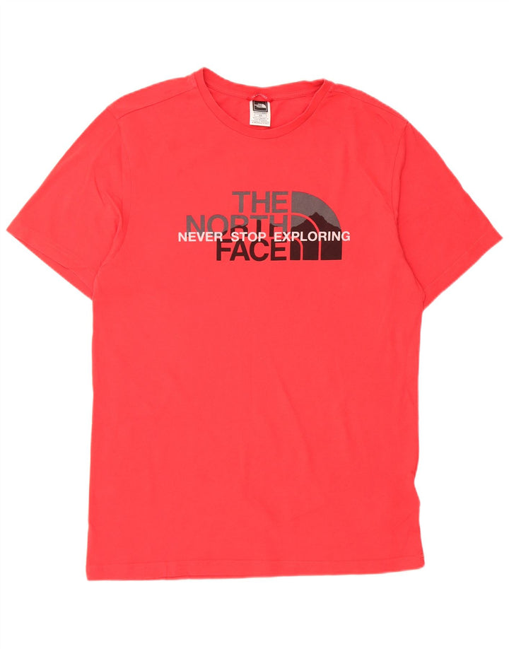 THE NORTH FACE Mens Graphic T-Shirt Top Small Red Cotton
