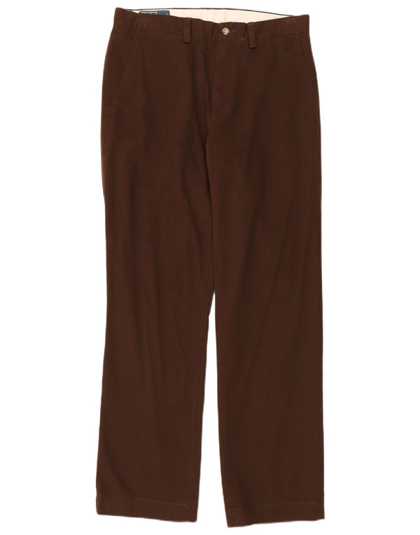Męskie proste spodnie chino Polo Ralph Lauren W32 L32 Brązowa bawełna