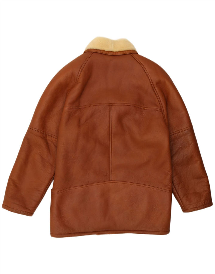 Vintage męska kurtka Shearling IT 52 XL Brązowa kurtka Shearling