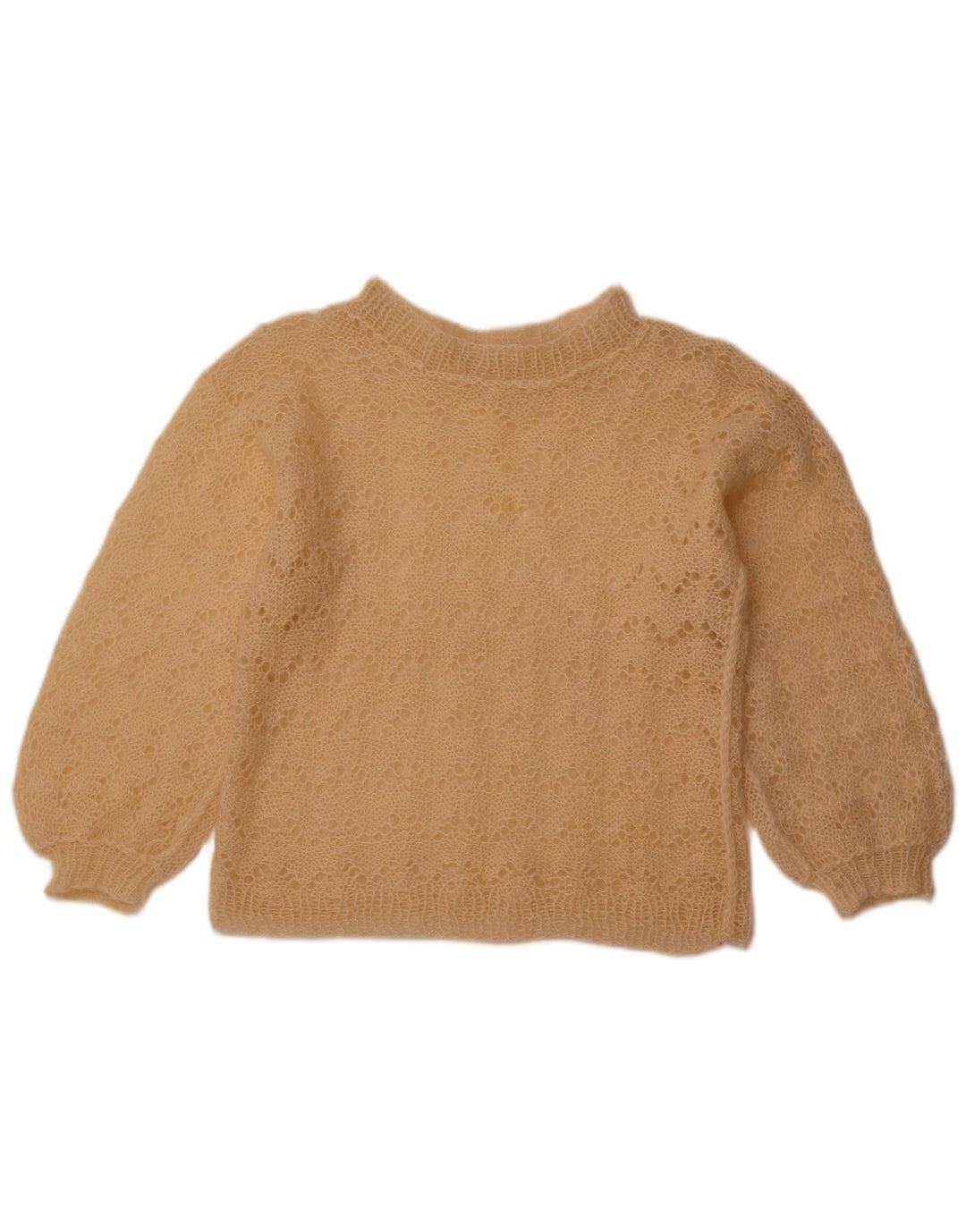 Damski sweter VINTAGE z dekoltem w łódkę UK 12 średni beż