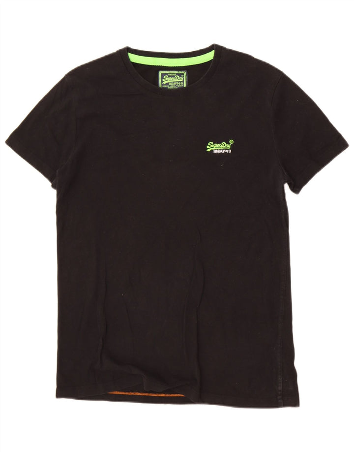 Męski T-shirt Superdry, duży, czarny, bawełniany