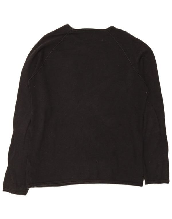 Męski sweter z okrągłym dekoltem Jack & Jones, duży, czarny, bawełniany