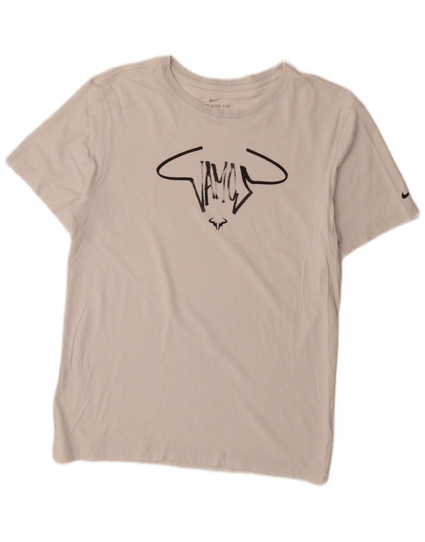 Męski T-shirt Nike Dri Fit z grafiką, mały, biały