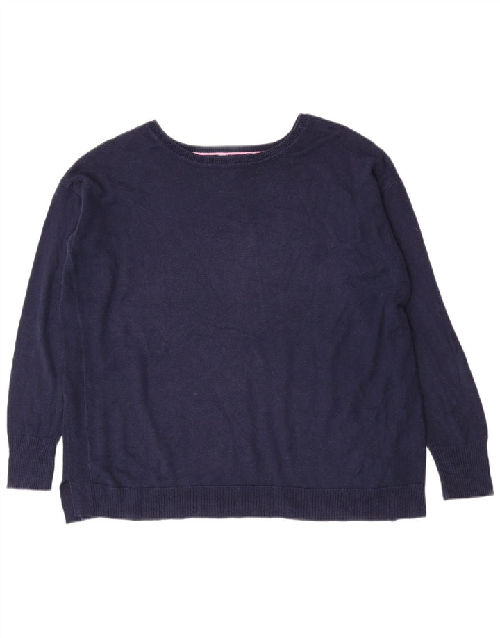 Damski sweter oversize Joules z dekoltem w łódkę UK 12, średni granatowy