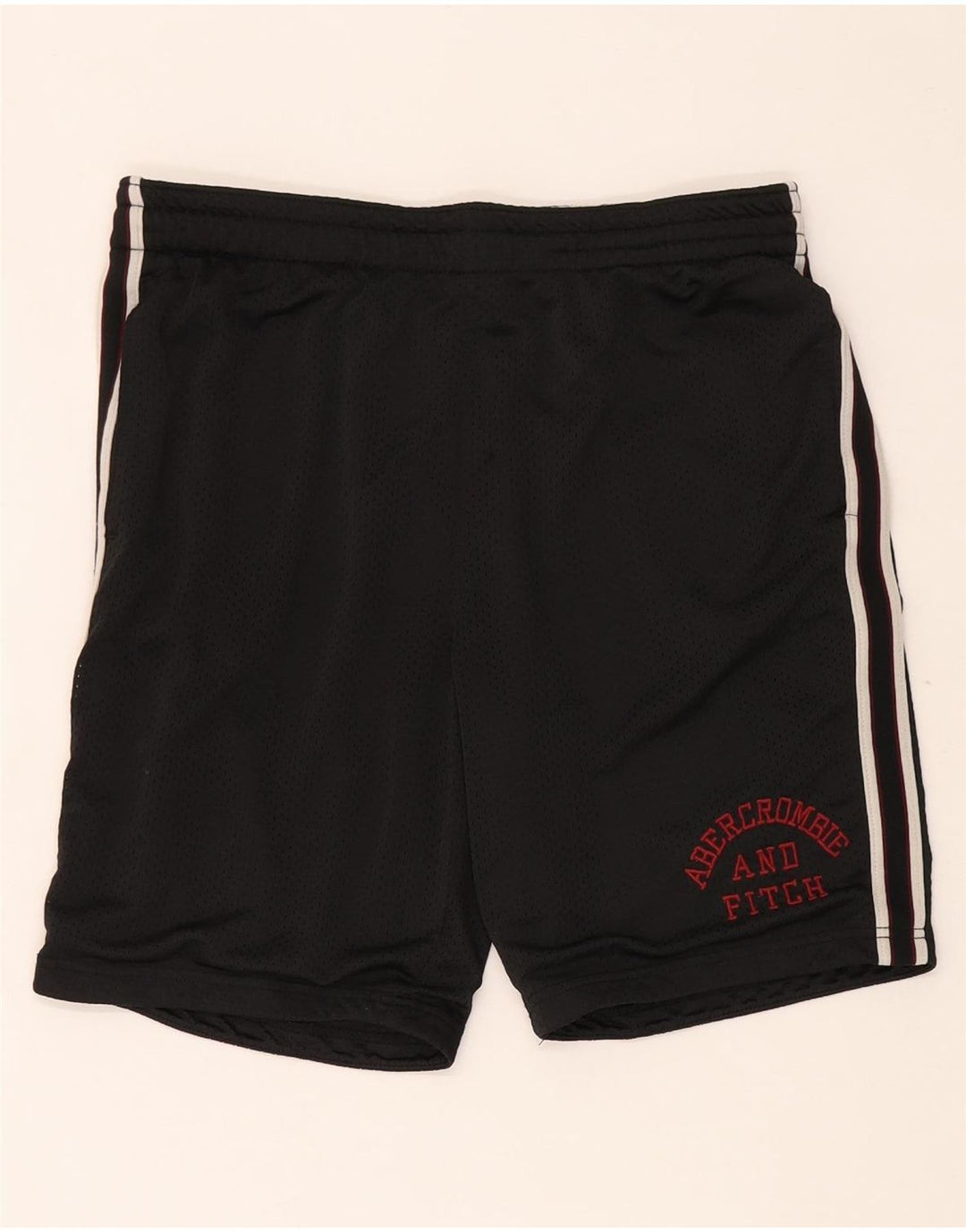 Męskie spodenki sportowe Abercrombie & Fitch z grafiką, średni czarny poliester