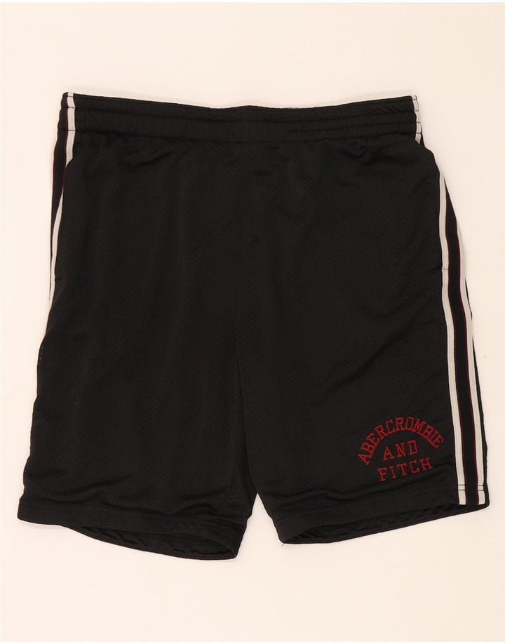 Męskie spodenki sportowe Abercrombie & Fitch z grafiką, średni czarny poliester