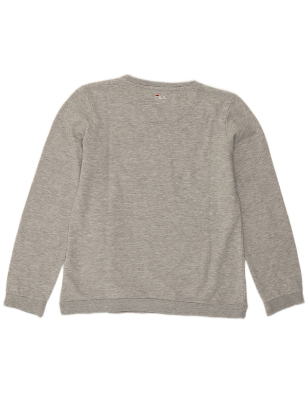 Damska bluza z grafiką Fila, UK 16, duża, szara bawełna
