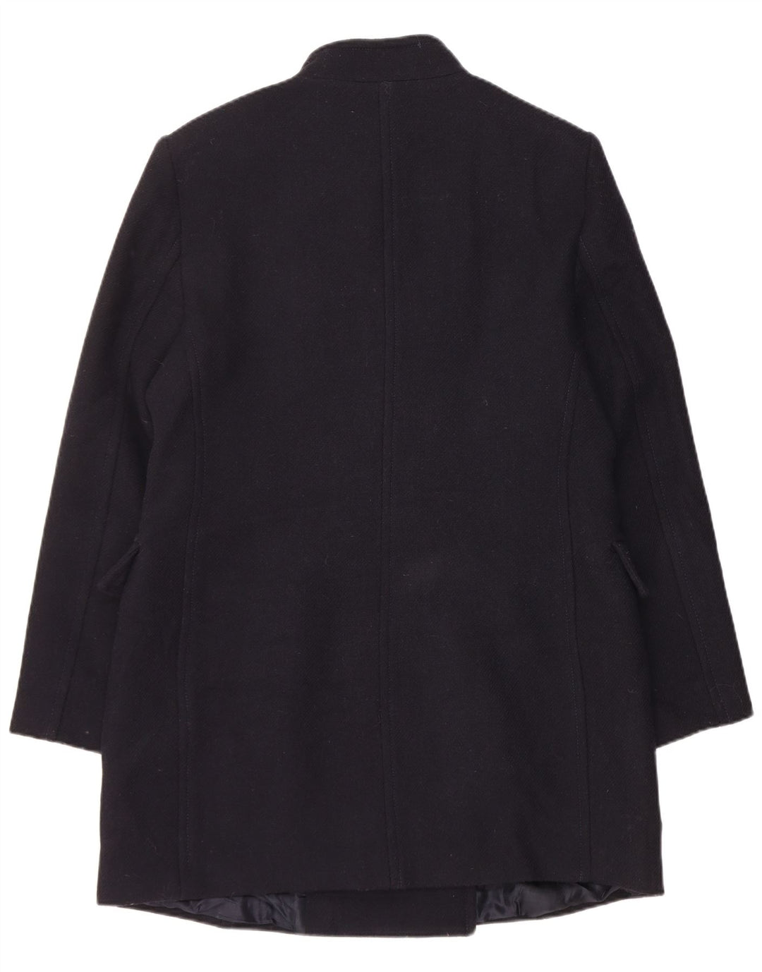 Dwurzędowy płaszcz damski Zara UK 18 XL, granatowo-wełniany