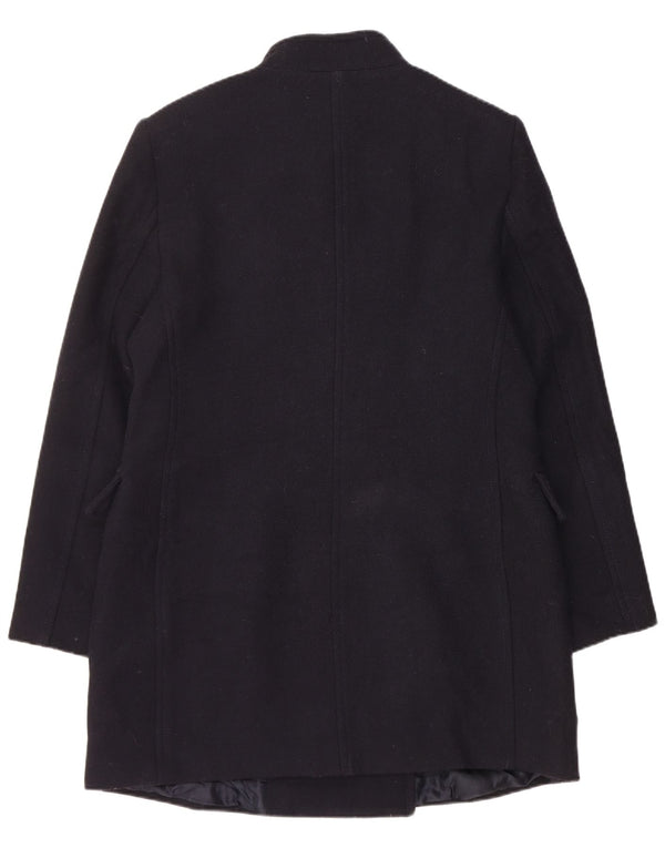 Dwurzędowy płaszcz damski Zara UK 18 XL, granatowo-wełniany