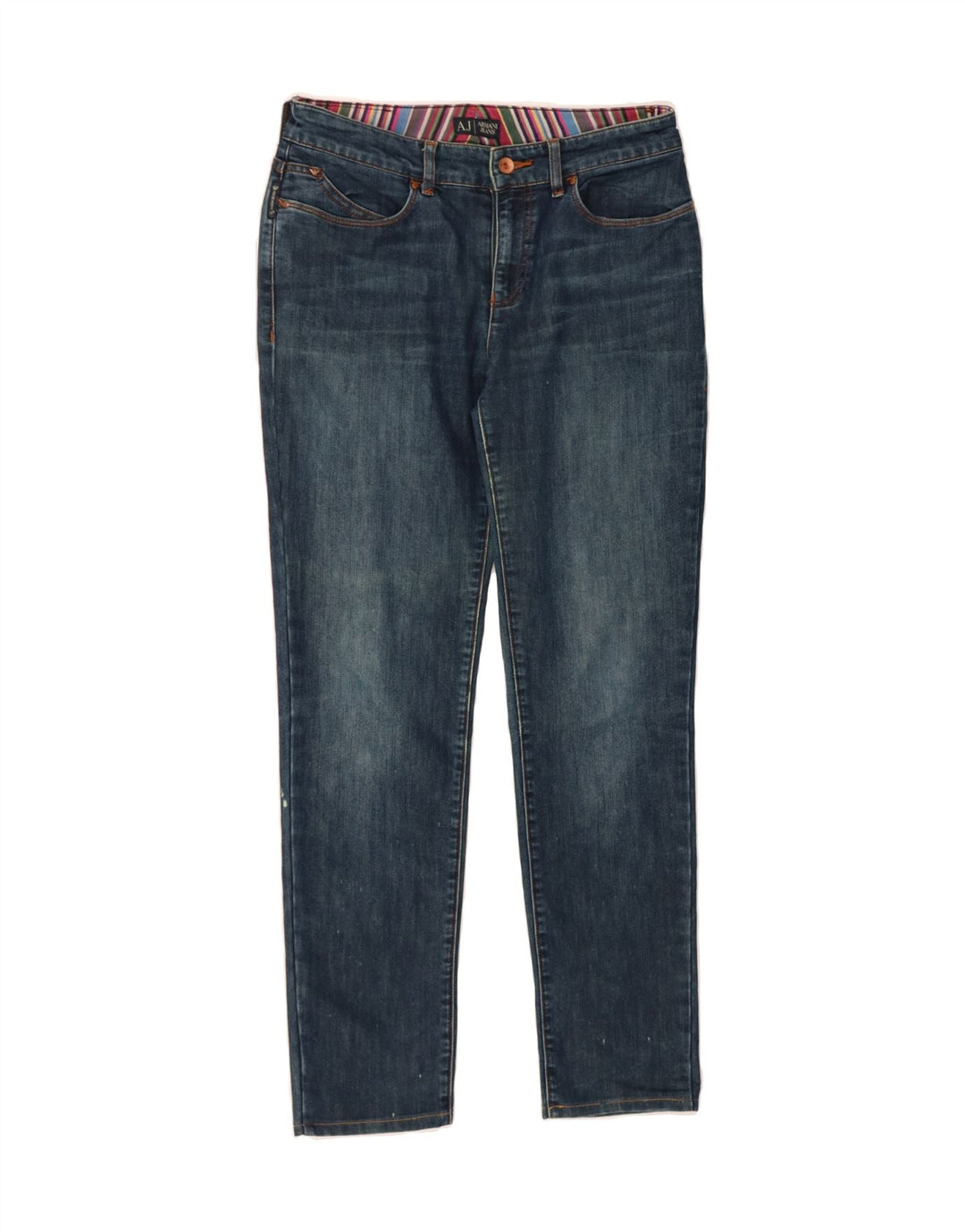 ARMANI Womens Slim Jeans W29 L30 Blue Cotton Vintage Armani and Second-Hand Armani from Messina Hembry 
