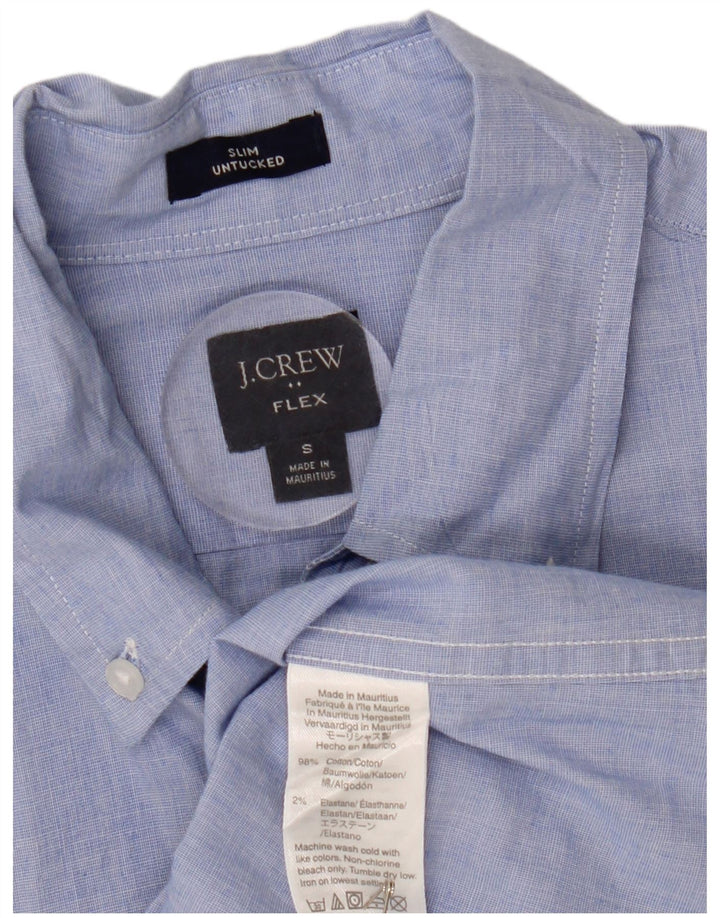 J. CREW Męska koszula Flex Slim, mała, niebieska, bawełniana