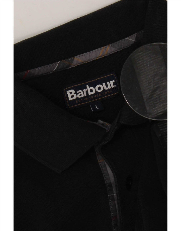 Męska koszulka polo Barbour, duża, czarna, bawełniana