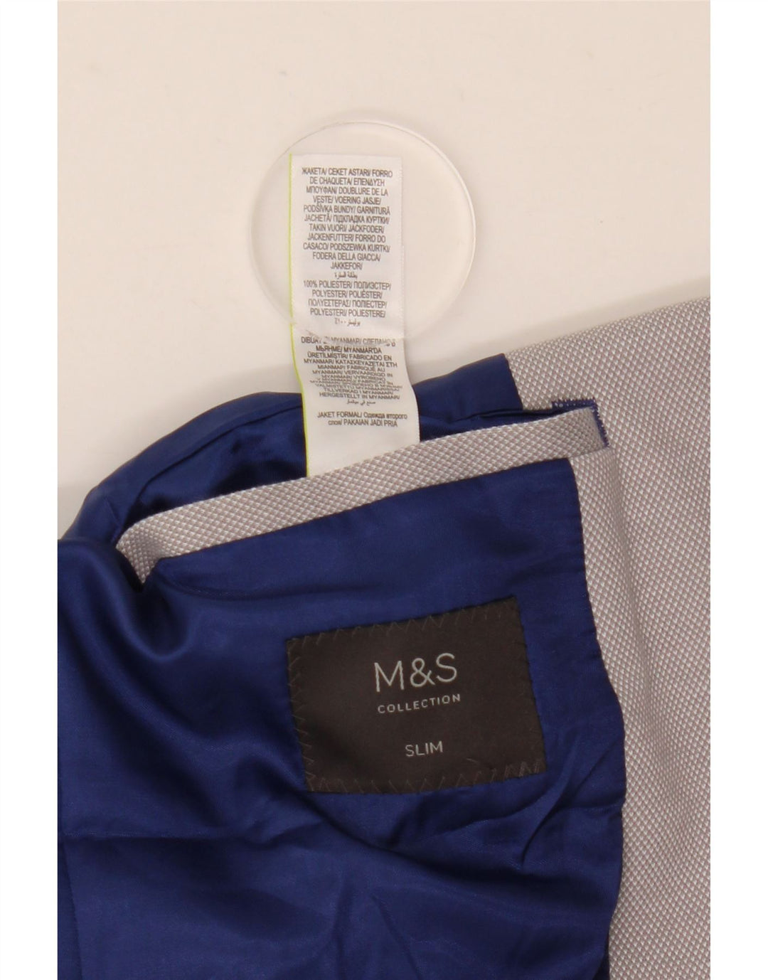 Marks & Spencer Męska marynarka zapinana na 2 guziki, UK 40, duża, szara, poliestrowa