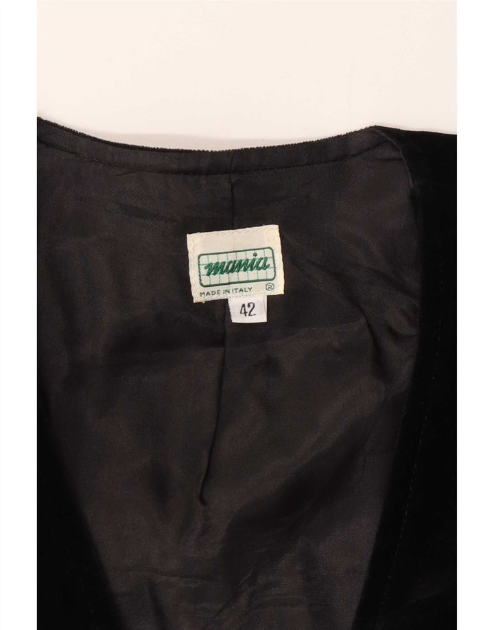 Vintage damska aksamitna bolerko z podwójnymi piersiami IT 42, średnia czerń