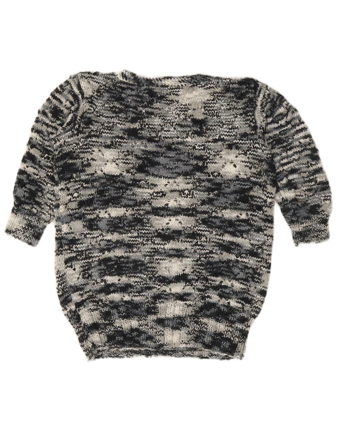 Sweter damski w stylu vintage z dekoltem w łódkę UK 12, średni szary