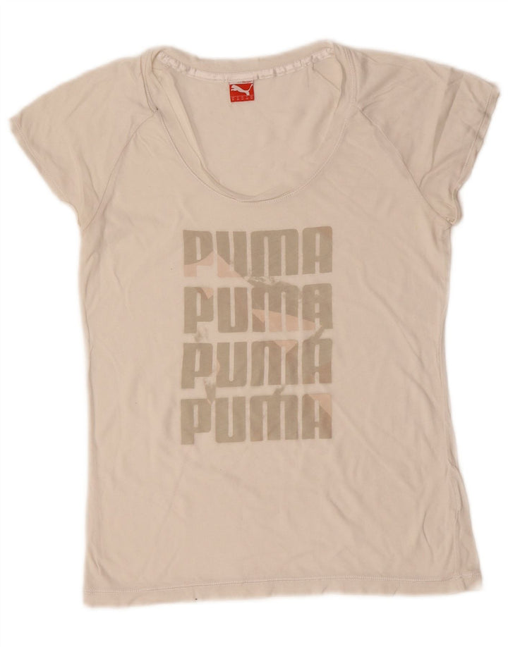 Damska koszulka z grafiką Puma Top UK 12 Średnia biel