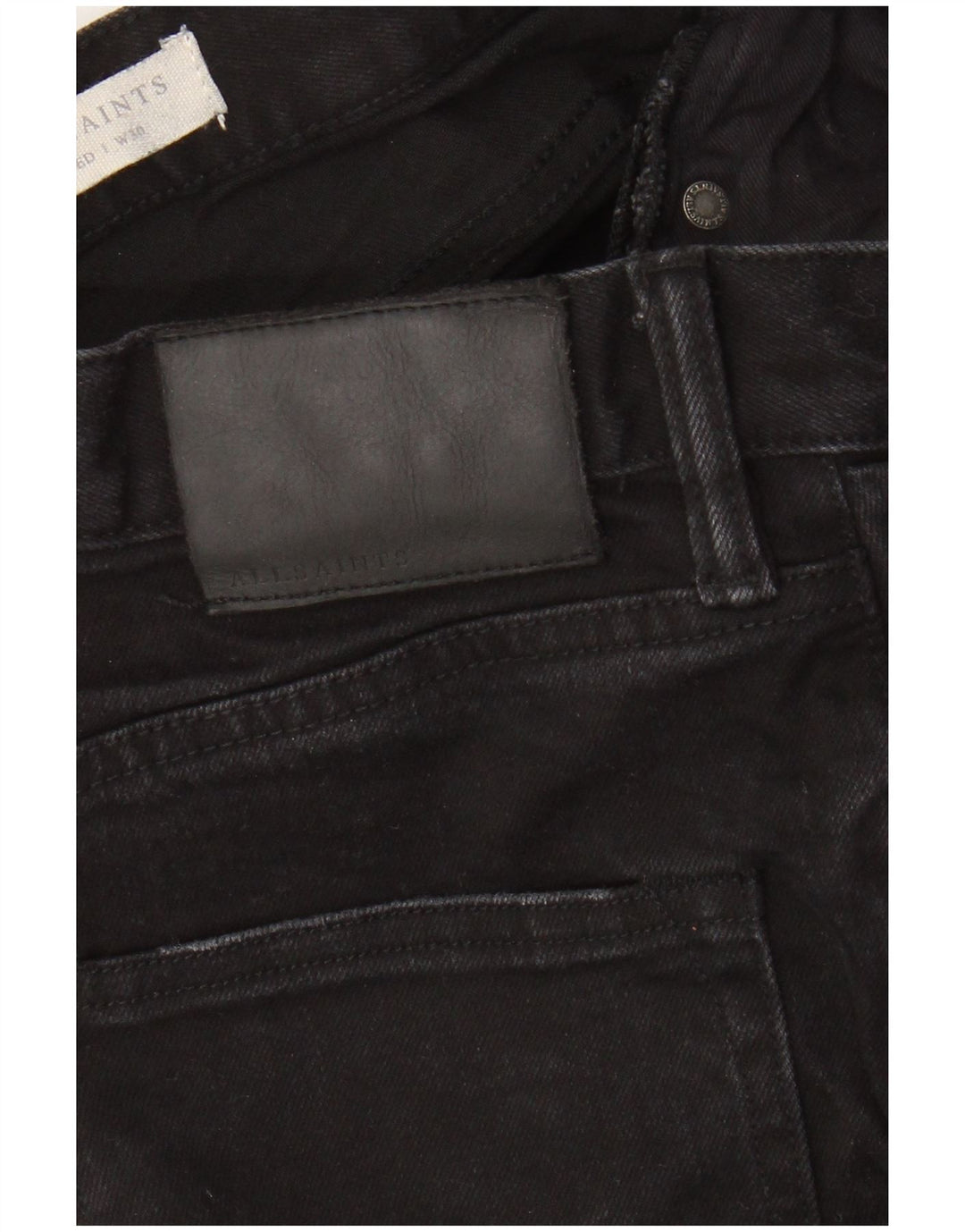ALL SAINTS Męskie jeansy REED Slim W30 L31 Czarne bawełniane