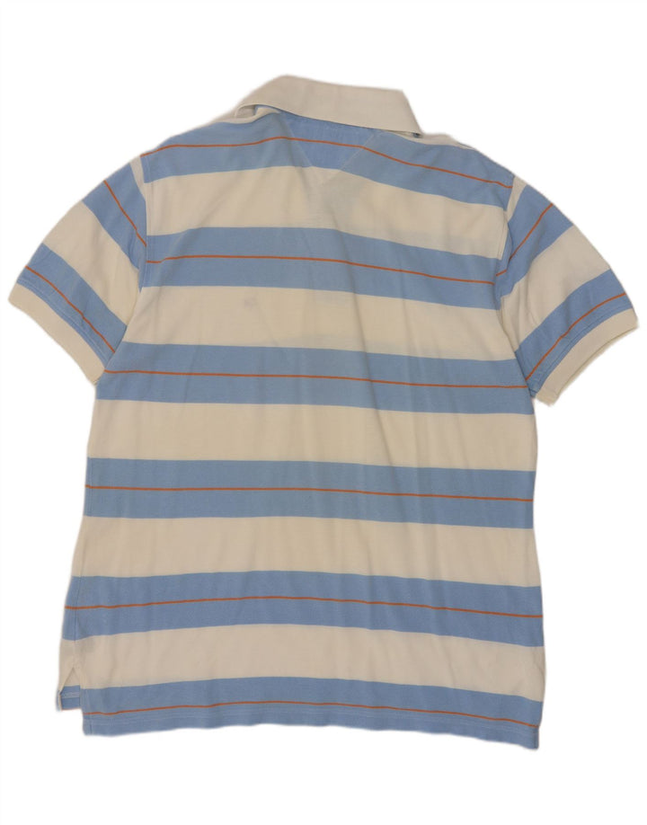 Męska koszulka polo Tommy Hilfiger, bawełniana w średnie białe paski