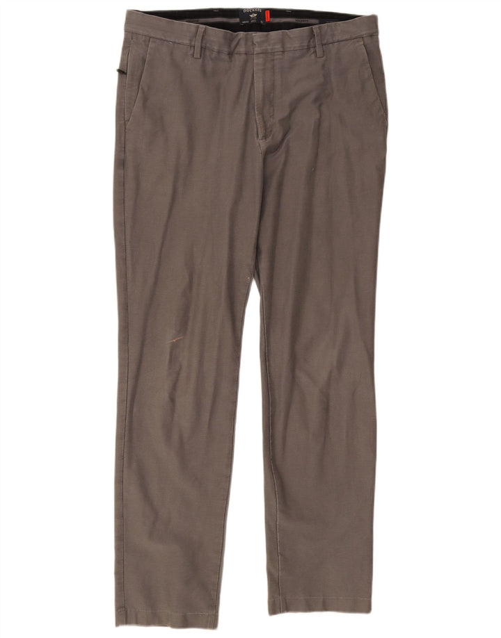 Męskie spodnie typu slim chino Dockers W34 L31 szara bawełna