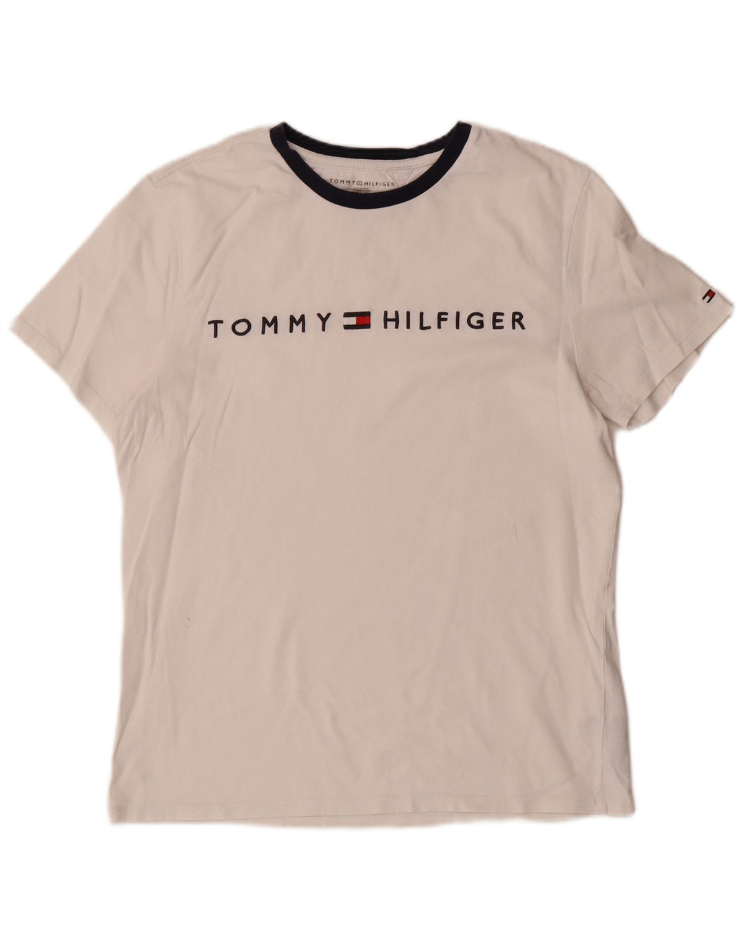 Męski T-shirt Tommy Hilfiger z grafiką, średni biały