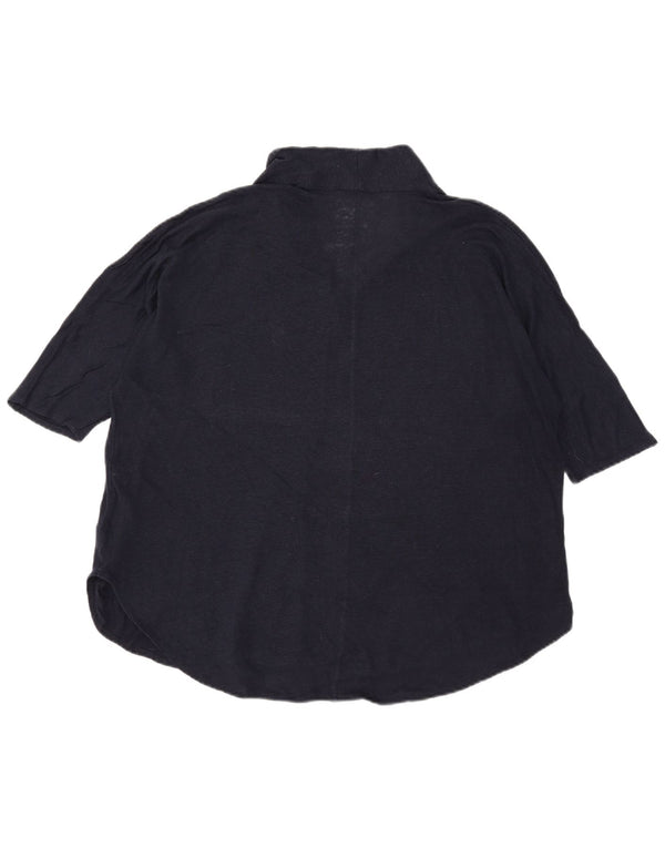 Bluzka damska Massimo Dutti Top UK 18 XL Granatowa, lniana