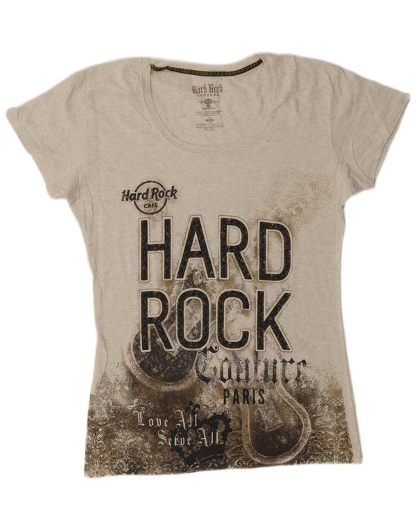 Koszulka dziewczęca Hard Rock Cafe Paris z grafiką Top 14-15 lat XL, szara, nakrapiana