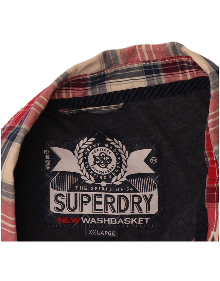 Koszula męska SUPERDRY 2XL, bawełniana w czerwoną kratę